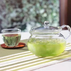 Bauchige Glas Teekanne Maru