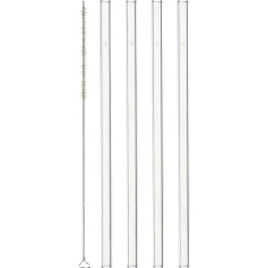 Glas Trinkhalme mit Reinigungsbürste