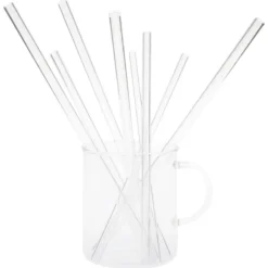 Glas Trinkhalme mit Reinigungsbürste