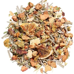 Kräutertee Orange auf Kräutern