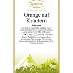 Kräutertee Orange auf Kräutern