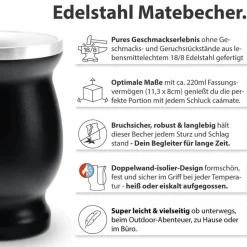 Mate Tee Set Edelstahl Becher
