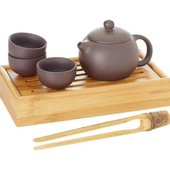 Tee Set Zhong aus dunklem Zisha Ton