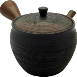 Tokoname Kyusu, strukturiert braun